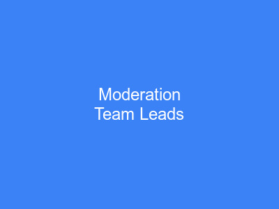 Moderation Team Leads